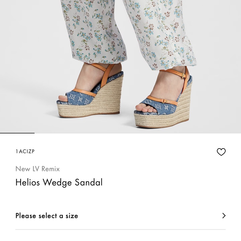 Louis Vuitton Blue and Tan Wedge Sandals with Espadrille Platform